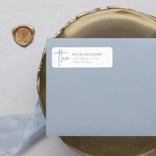 Simple Modern and Minimalist Dusty Blue and White