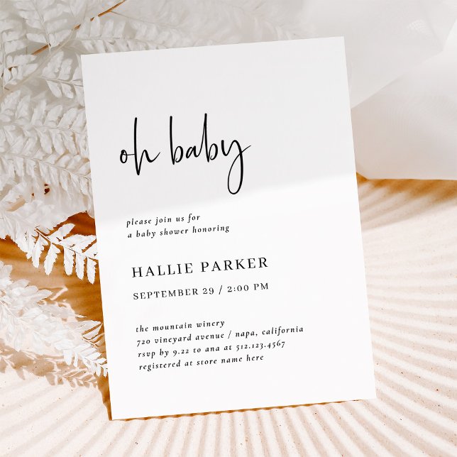 Simple Modern and Minimalist | Oh Baby Shower Invitation (Creator Uploaded)