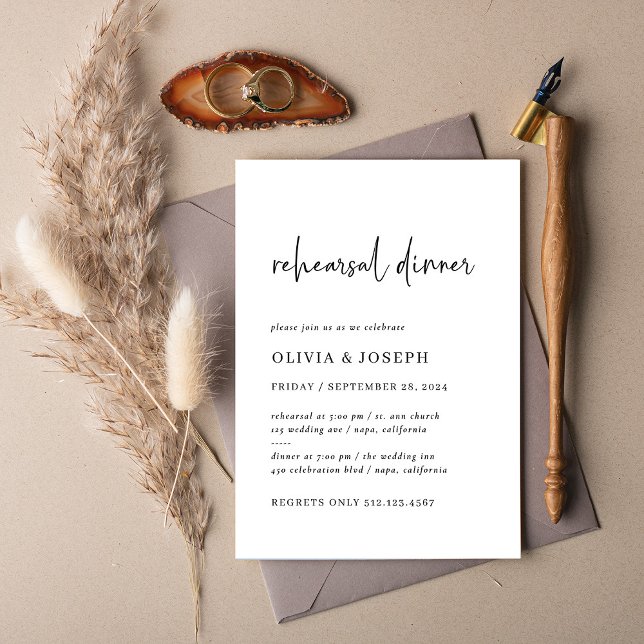 Simple Modern and Minimalist | Rehearsal Dinner Invitation (Creator Uploaded)