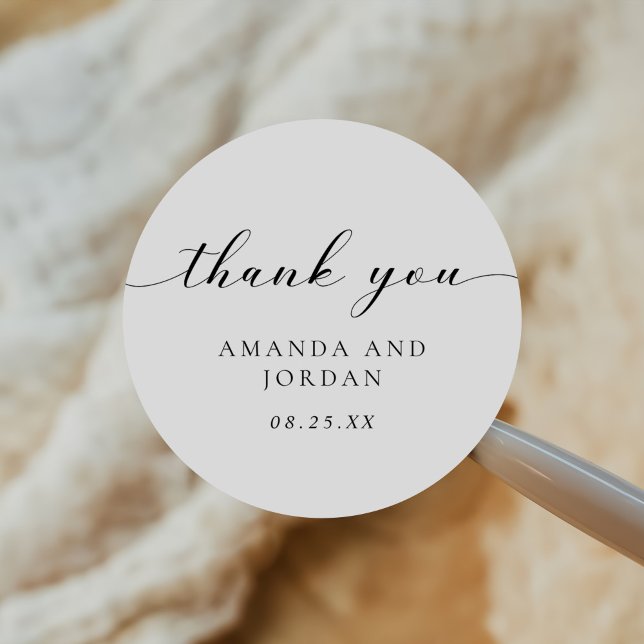 Simple Modern and Minimalist Wedding  Classic Round Sticker (Creator Uploaded)