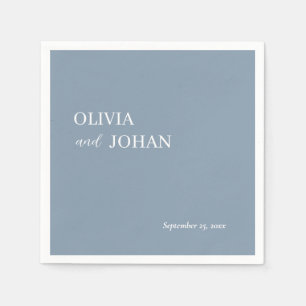Simple Modern and Minimalist Wedding Dusty Blue Napkin