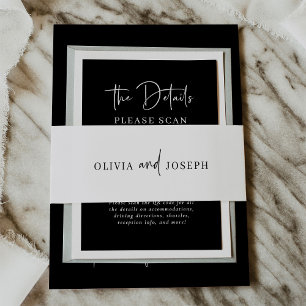 Simple Modern and Minimalist   Wedding Invitation Belly Band