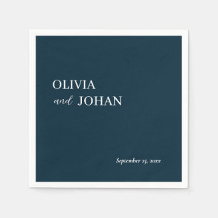 Simple Modern and Minimalist Wedding Navy Blue Napkin