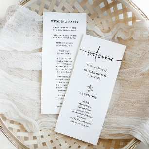 Simple Modern and Minimalist Wedding Programme