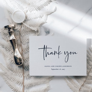 Simple Modern and Minimalist Wedding Thank You Card