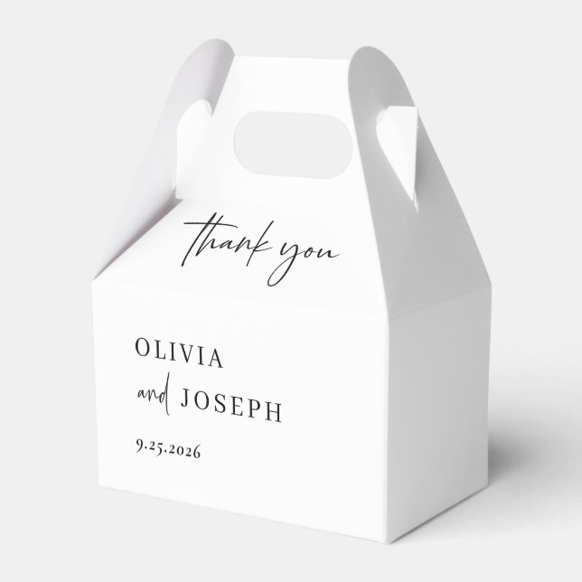 Simple Modern and Minimalist | Wedding Thank You Favour Box (Front Side)