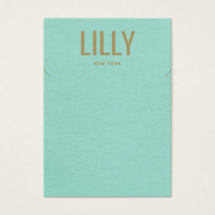 Simple Modern  Aqua Blue Necklace  Display Card