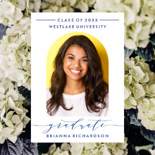 SIMPLE MODERN ARCH SCRIPT GRADUATION INVITATION