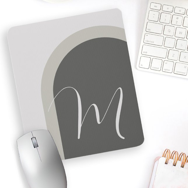Simple Modern Arch with Monogram Initial Mouse Mat (Creator Uploaded)