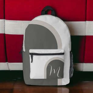 Simple Modern Arch with Monogram Initial Printed Backpack
