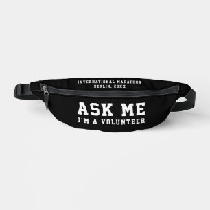 Simple Modern Ask Me Black White Volunteer Help Bum Bags