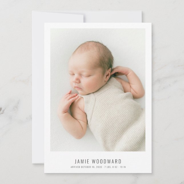 Simple Modern Baby Girl Photo  (Front)