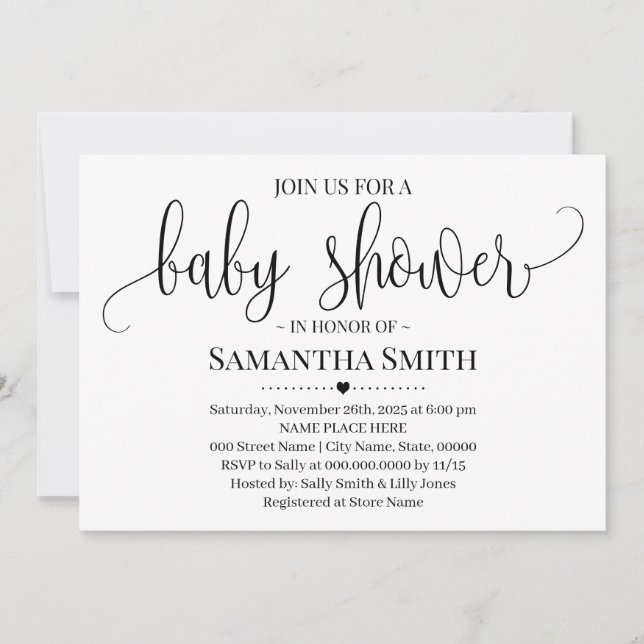 Simple Modern Baby Shower Minimalist mum to be Invitation (Front)