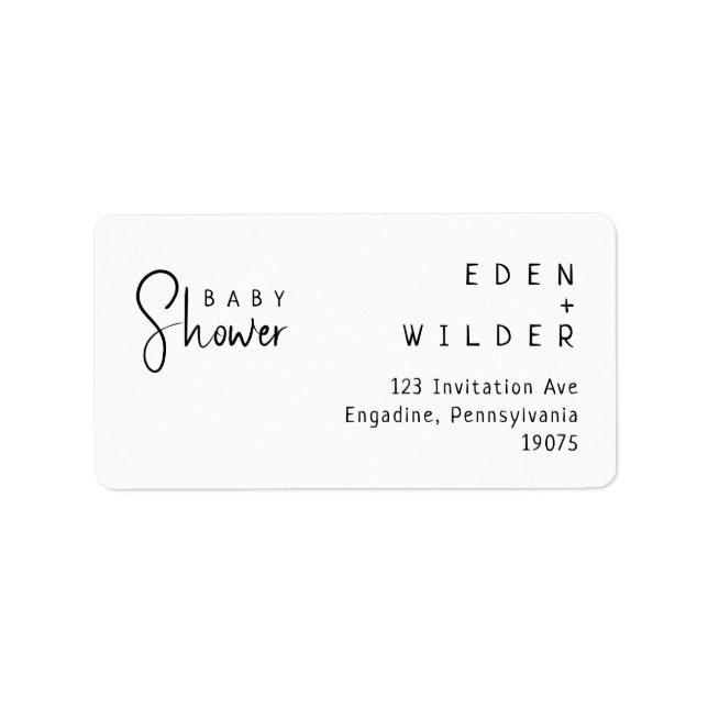 Simple Modern Baby Shower RSVP Return Address Label (Front)