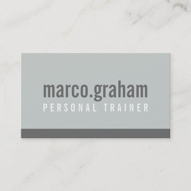 SIMPLE MODERN BAND minimalist masculine mono grey Business Card (Front)