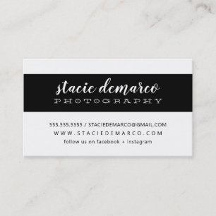 SIMPLE MODERN BAND plain clean black white Business Card