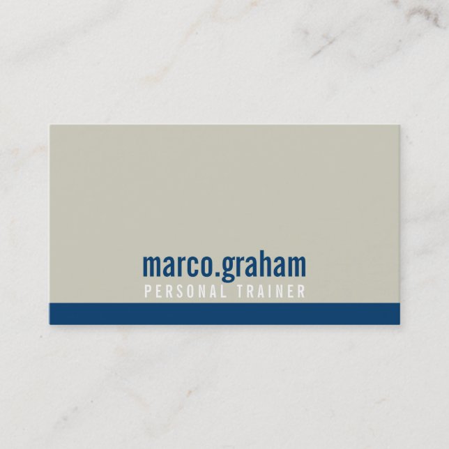 SIMPLE MODERN BAND plain masculine taupe navy blue Business Card (Front)