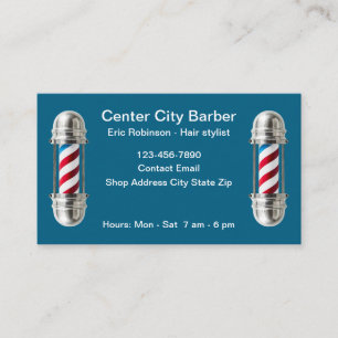 Simple Modern Barber Shop Business Cards