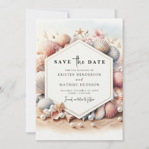 Simple Modern Beach Wedding Save The Date