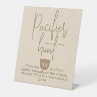 Simple modern Bear Baby Shower Pacifier Hunt Game