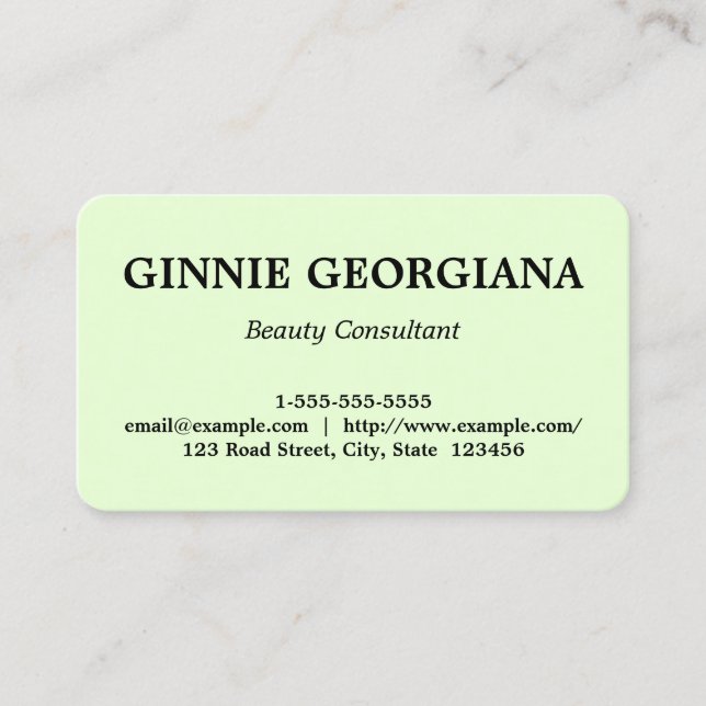 Simple & Modern Beauty Consultant Business Card (Front)