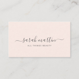 Simple Modern Beauty Salon Blush Pink Elegant Business Card