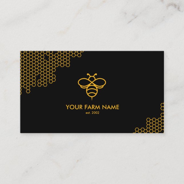 Simple Modern Beekeeper Apiarist Bee Farm Honey Bu Business Card (Front)