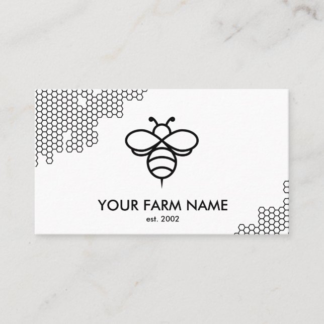 Simple Modern Beekeeper Apiarist Bee Farm Honey Business Card (Front)