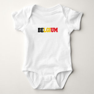 Simple Modern Belgium National Flag Apparel Baby Bodysuit