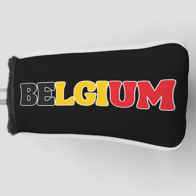 Simple Modern Belgium National Flag Apparel Golf Head Cover (Front)
