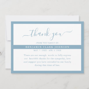 Simple Modern Bereavement Sympathy Funeral Thank You Card