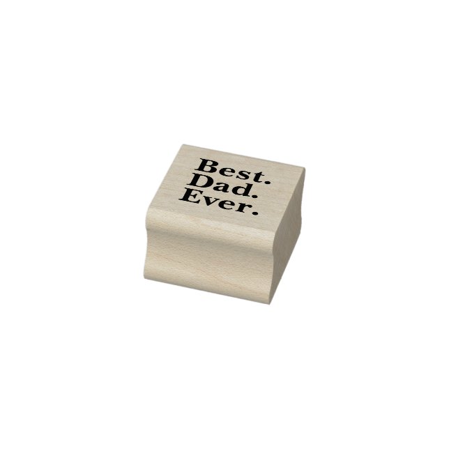 Simple Modern Best Dad Ever typography Rubber Stamp (Stamp)