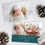 Simple Modern Best Gift Birth Announcement Teal<br><div class="desc">Announce the arrival of your bundle of joy with these modern minimal styled holiday birth announcements in teal! They feature simple typography reading Best. Gift. Ever. with little hearts for the periods. A white gradient overlay towards the bottom allows the text to stand out against your photo. Two more photo...</div>