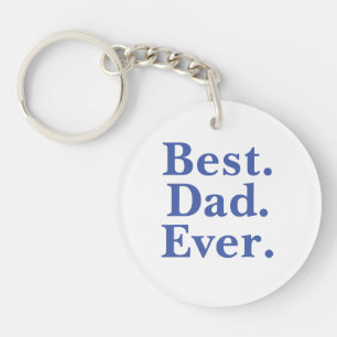 Simple Modern Best Your Text Ever Blue typography Key Ring