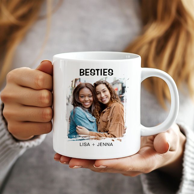 Simple Modern Besties Best Friends Photo  Coffee Mug (Creator Uploaded)