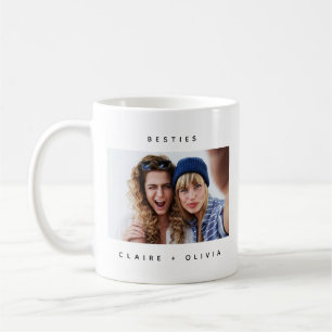 Simple Modern Besties Photo  Coffee Mug