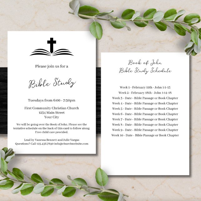 Simple Modern Bible Study Church Event Invitation (Creator Uploaded)