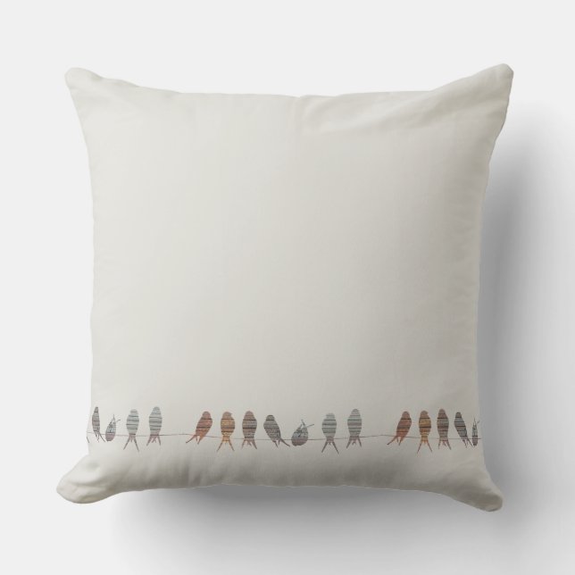 Simple Modern Birds On A Wire Cushion (Front)
