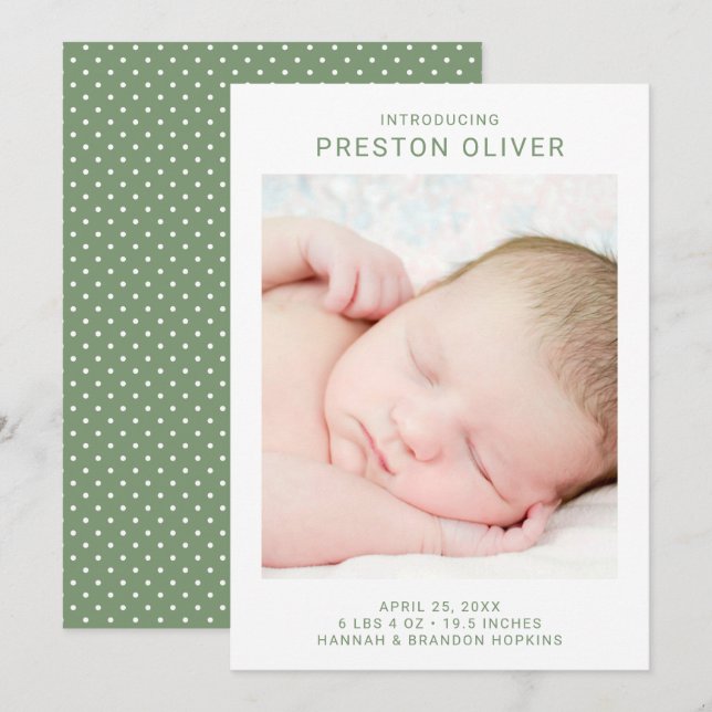 Simple Modern Birth Announcement (Front/Back)