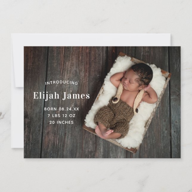 Simple & Modern Birth Announcement (Front)