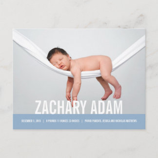 SIMPLE Modern Birth Announcement Postcard