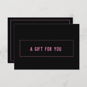 Simple Modern Black and Pink Gift Certificate
