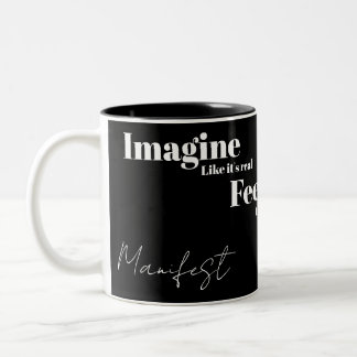 Simple modern black and white 2 toned mug
