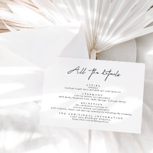 Simple Modern Black and White All The Details Enclosure Card