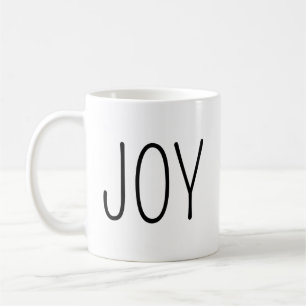 Simple & Modern Black and White Christmas Mug Joy