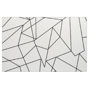 Simple Modern Black and White Geometric Pattern Fabric