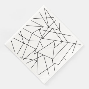 Simple Modern Black and White Geometric Pattern Napkin