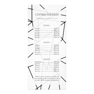 Simple Modern Black and White Geometric Pattern Rack Card