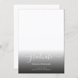 Simple Modern Black and White Photo Graduation Invitation