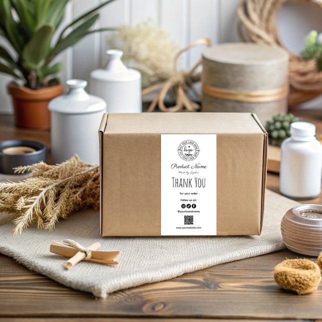 Simple Modern Black And White Thank You Shipping  (Creator Uploaded)